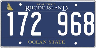 RI license plate 172968
