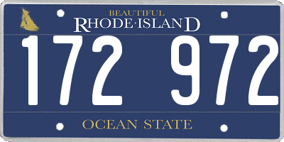 RI license plate 172972