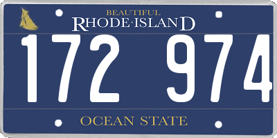 RI license plate 172974