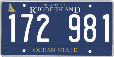 RI license plate 172981