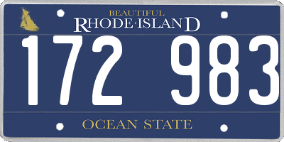 RI license plate 172983
