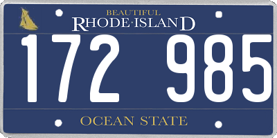 RI license plate 172985