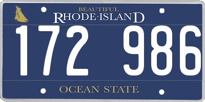 RI license plate 172986