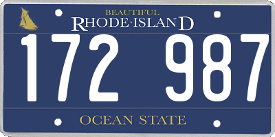 RI license plate 172987