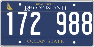 RI license plate 172988