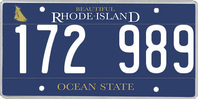RI license plate 172989