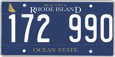 RI license plate 172990