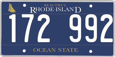 RI license plate 172992