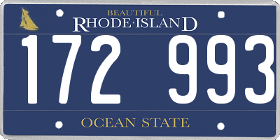 RI license plate 172993