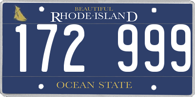 RI license plate 172999