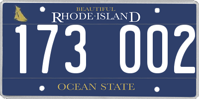 RI license plate 173002