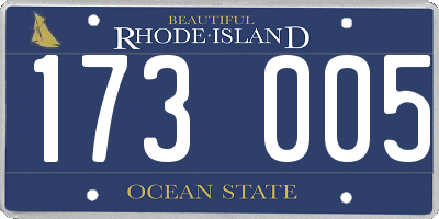 RI license plate 173005