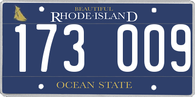 RI license plate 173009