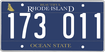 RI license plate 173011