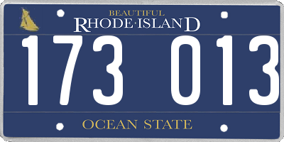 RI license plate 173013