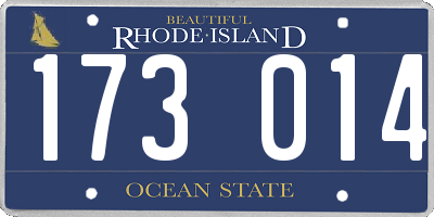 RI license plate 173014
