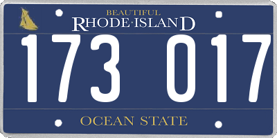 RI license plate 173017