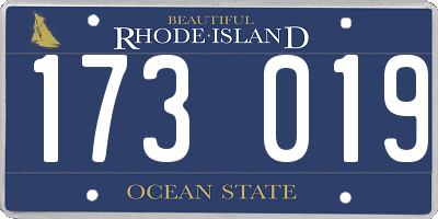 RI license plate 173019