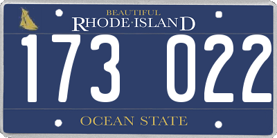 RI license plate 173022