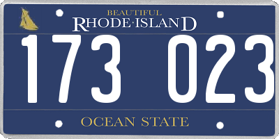 RI license plate 173023