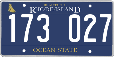 RI license plate 173027