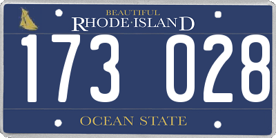 RI license plate 173028