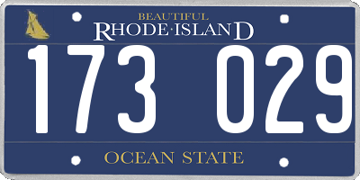 RI license plate 173029