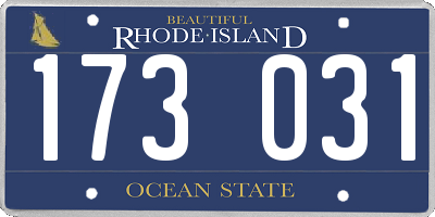 RI license plate 173031