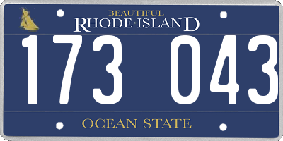 RI license plate 173043