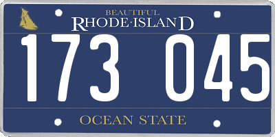 RI license plate 173045