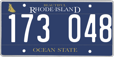 RI license plate 173048