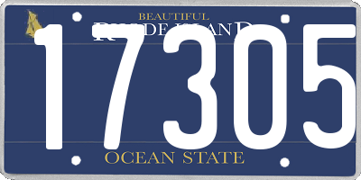 RI license plate 17305
