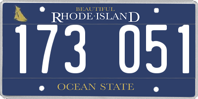 RI license plate 173051