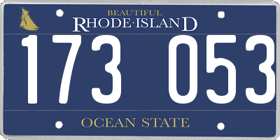 RI license plate 173053