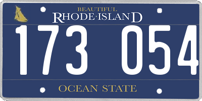 RI license plate 173054