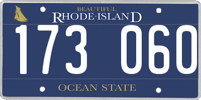 RI license plate 173060