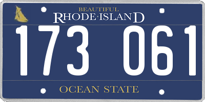 RI license plate 173061