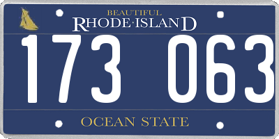 RI license plate 173063