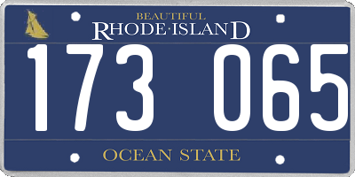 RI license plate 173065