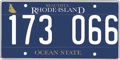 RI license plate 173066