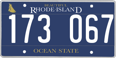 RI license plate 173067