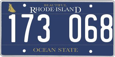 RI license plate 173068