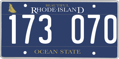 RI license plate 173070