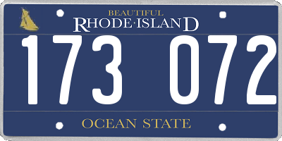 RI license plate 173072
