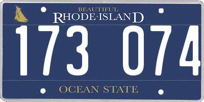 RI license plate 173074