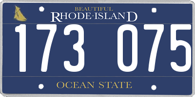 RI license plate 173075