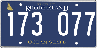 RI license plate 173077