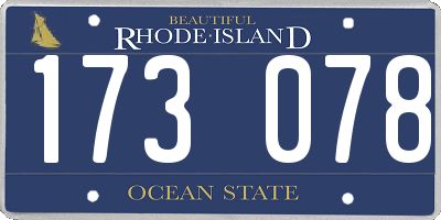 RI license plate 173078