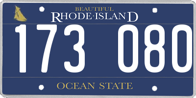 RI license plate 173080
