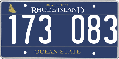 RI license plate 173083